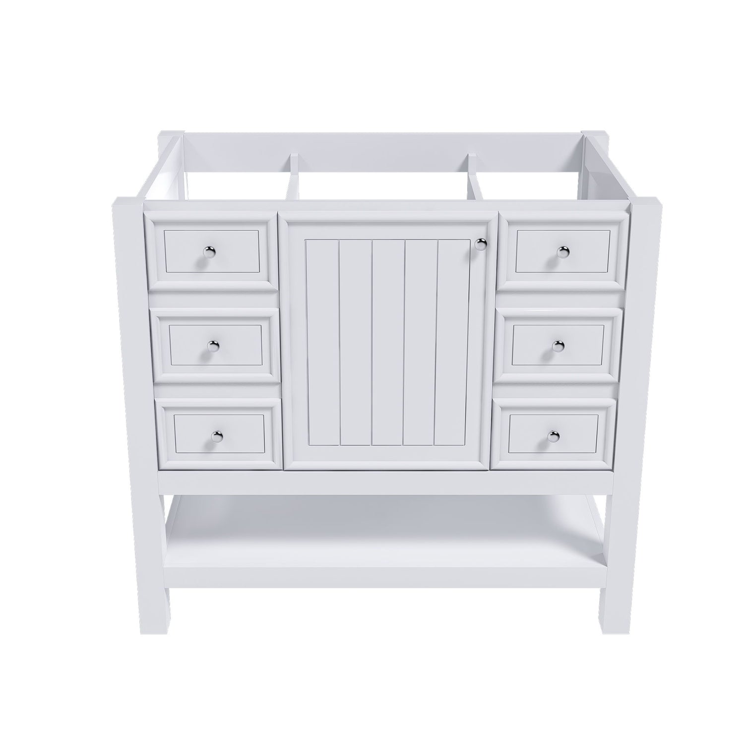 36&quot; Bathroom Vanity With 1 Cabinet And 3 Drawers 1, Storage Solution - White