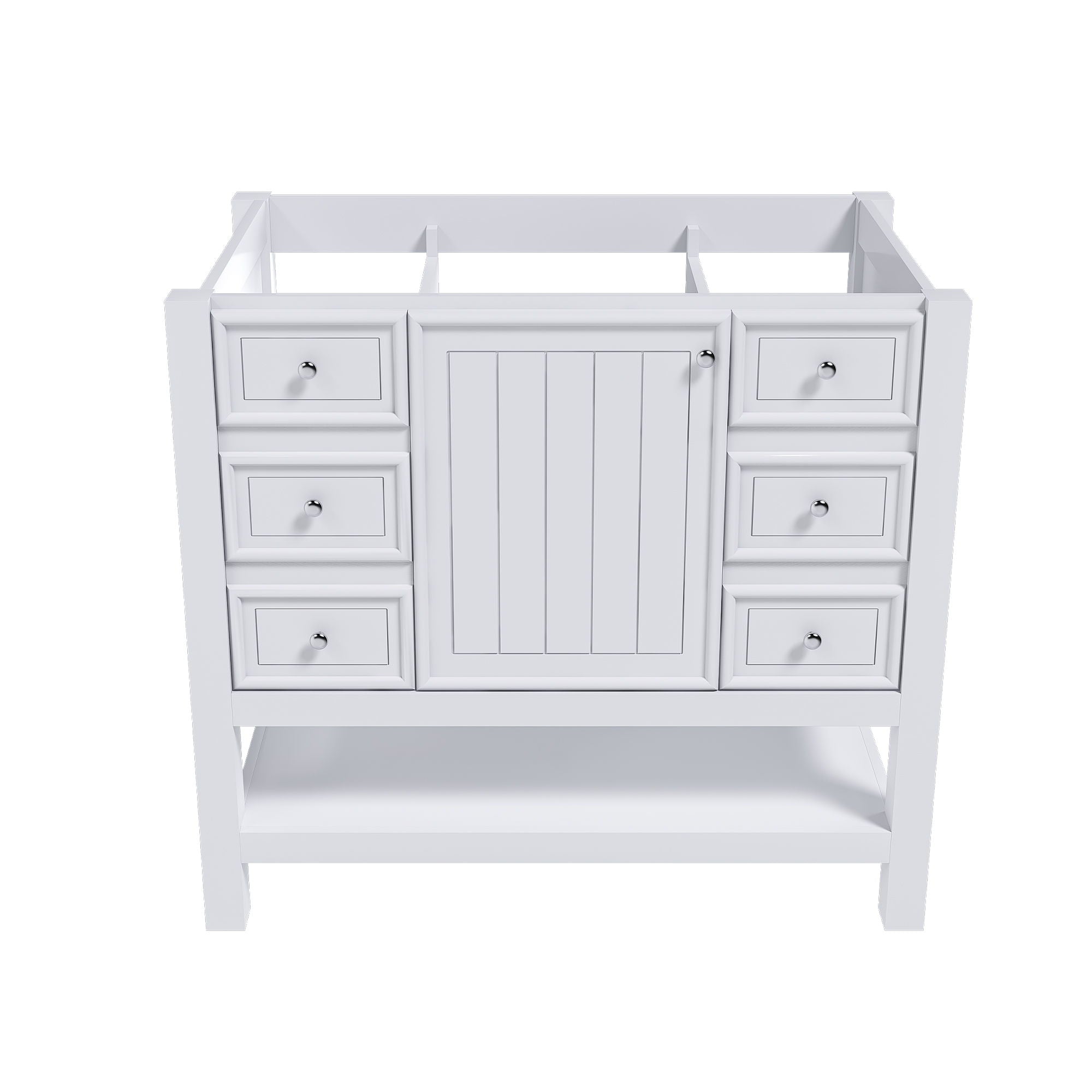 36&quot; Bathroom Vanity With 1 Cabinet And 3 Drawers 1, Storage Solution - White