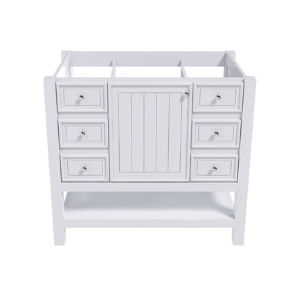 36&quot; Bathroom Vanity With 1 Cabinet And 3 Drawers 1, Storage Solution - White