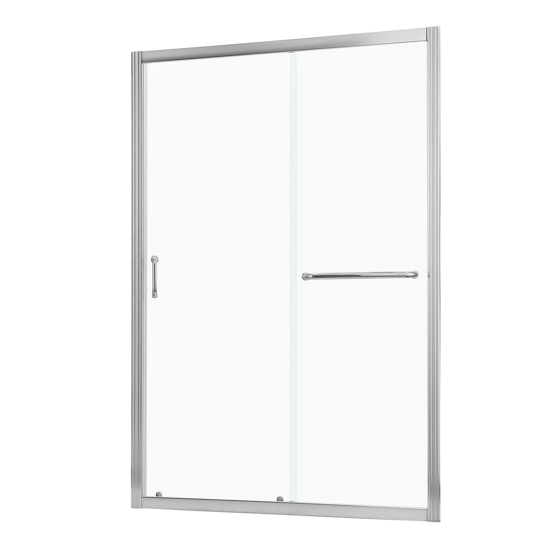 Single Sliding Bypass Shower Enclosure, Tempered Glass - Chrome