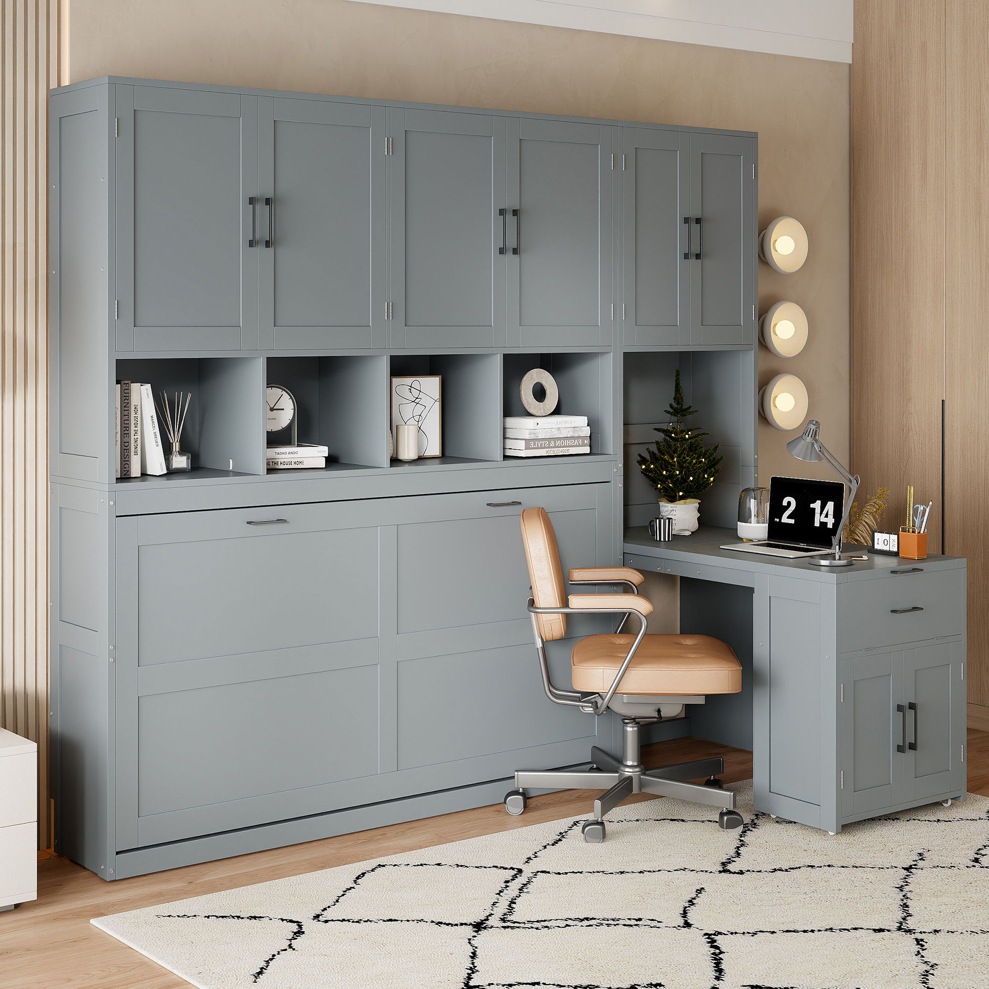 Murphy Wall Bed With Closet, Drawers &amp; Desk