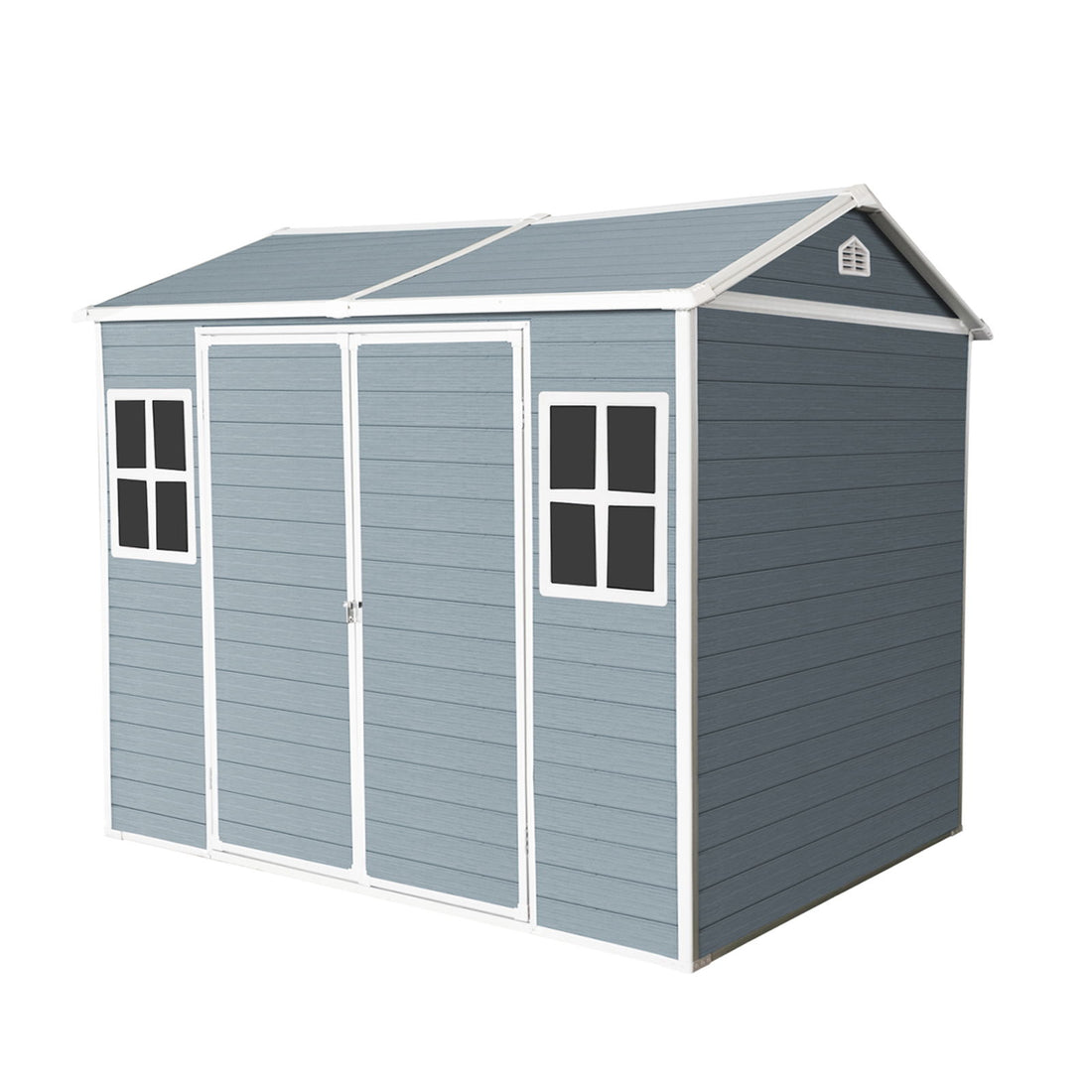 Resin Outdoor Storage Shed Waterproof Shed With Floor &amp; Two Windows &amp; Lockable Door, Tool Shed For Garden, Patio, Backyard