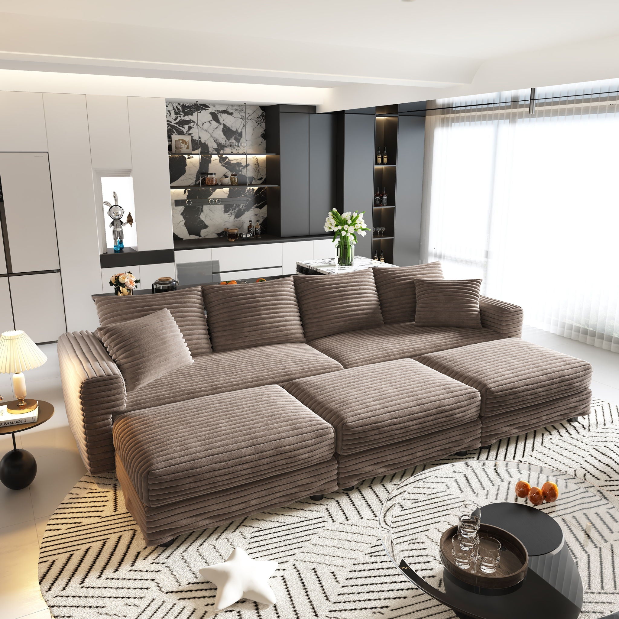 Modern Comfy Upholstered Sofa Cloud Couch &amp; Deep Seat Couches