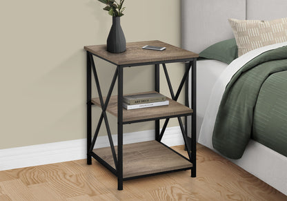 3 Tier Accent Table, Side Marble Look Contemporary &amp; Modern