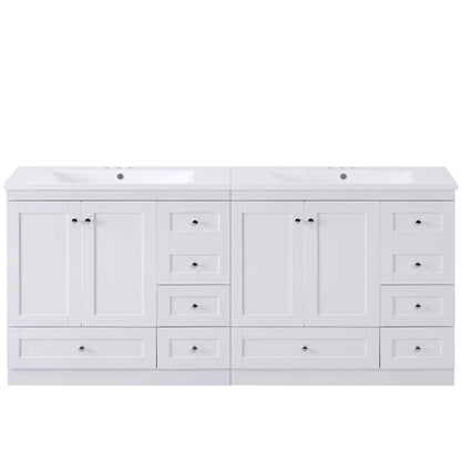 Shaker Free Standing Bathroom Vanity Cabinet &amp; Sink, Soft Close Drawers, Soft Close Doors