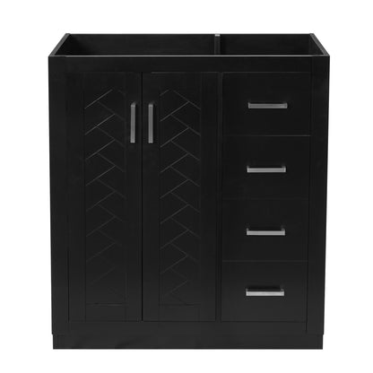 Retro Style Bathroom Vanity With 3 Drawers &amp; Soft-Closing Doors