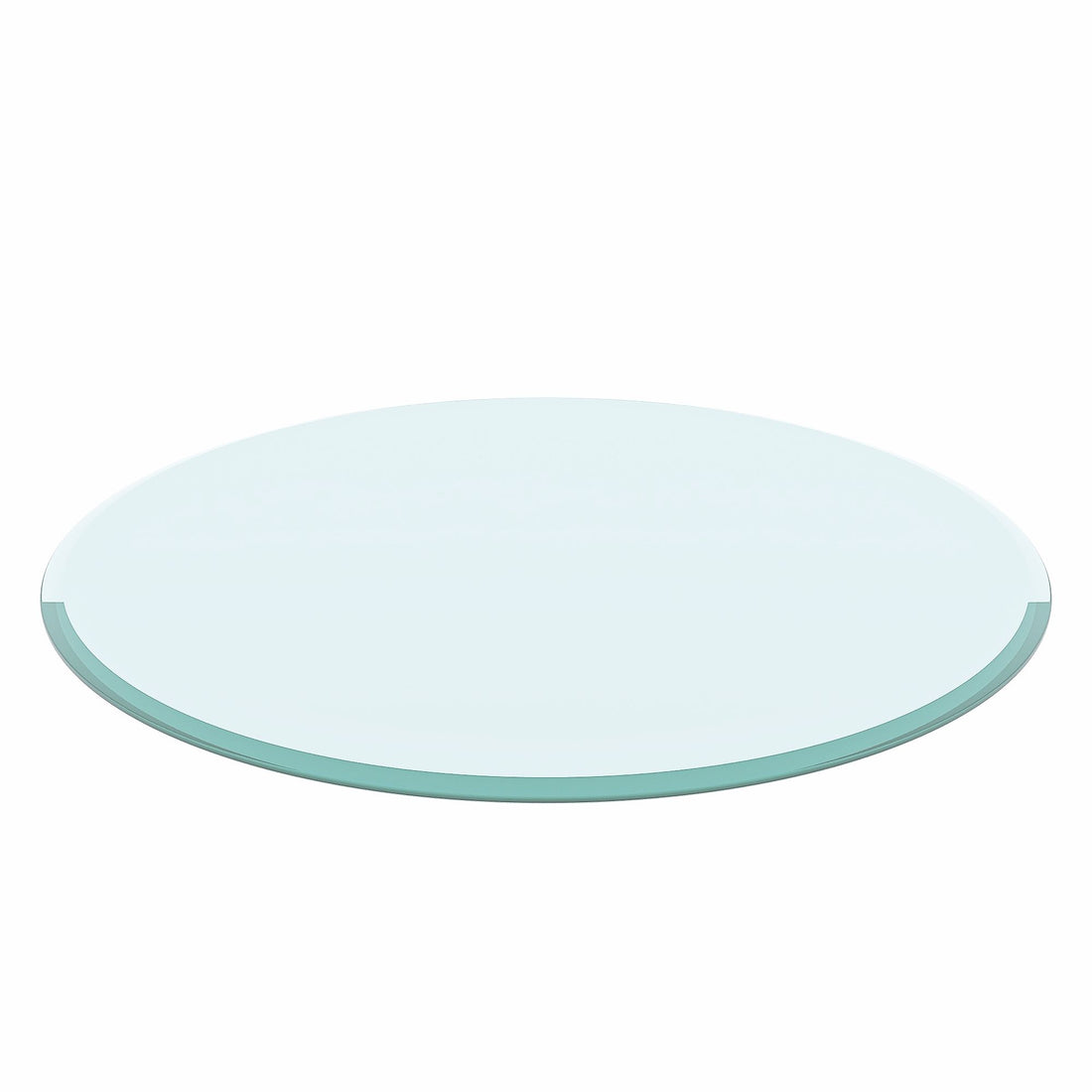 28&quot; Round Tempered Glass Table Top Clear Glass Thick Beveled Polished Edge