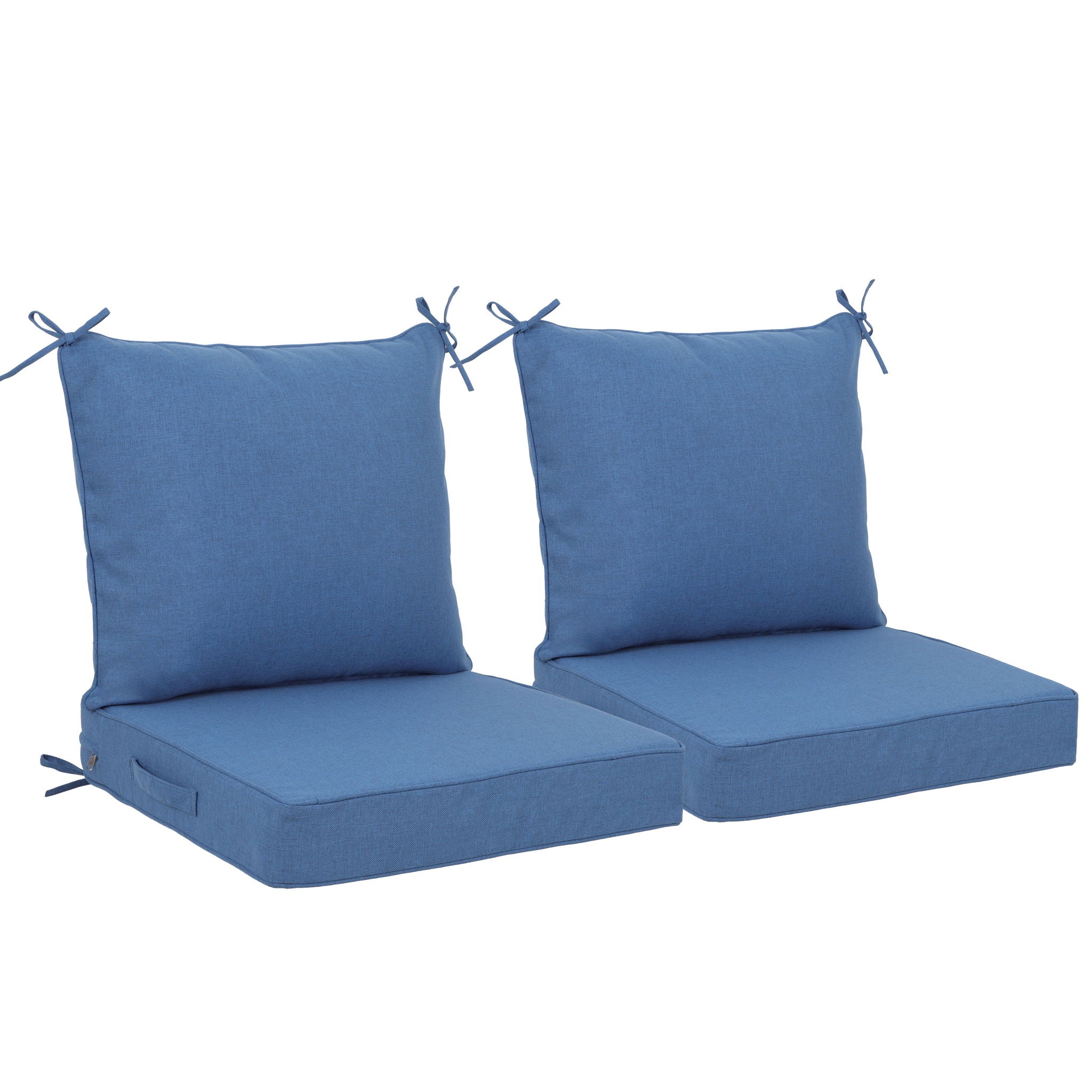Outdoor Deep Seat Cushion Set Waterproof Fade Resistant Patio Furniture Cushions, Removable Covers, Adjustable Straps &amp; Handles - Navy Blue