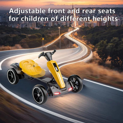 Electric Kids Pedal Go Kart With Adjustable Seat, Foldable Design