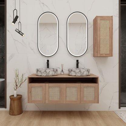 Bathroom Vanity &amp; Art Sink And Side Cabinet, Float Mounting Design