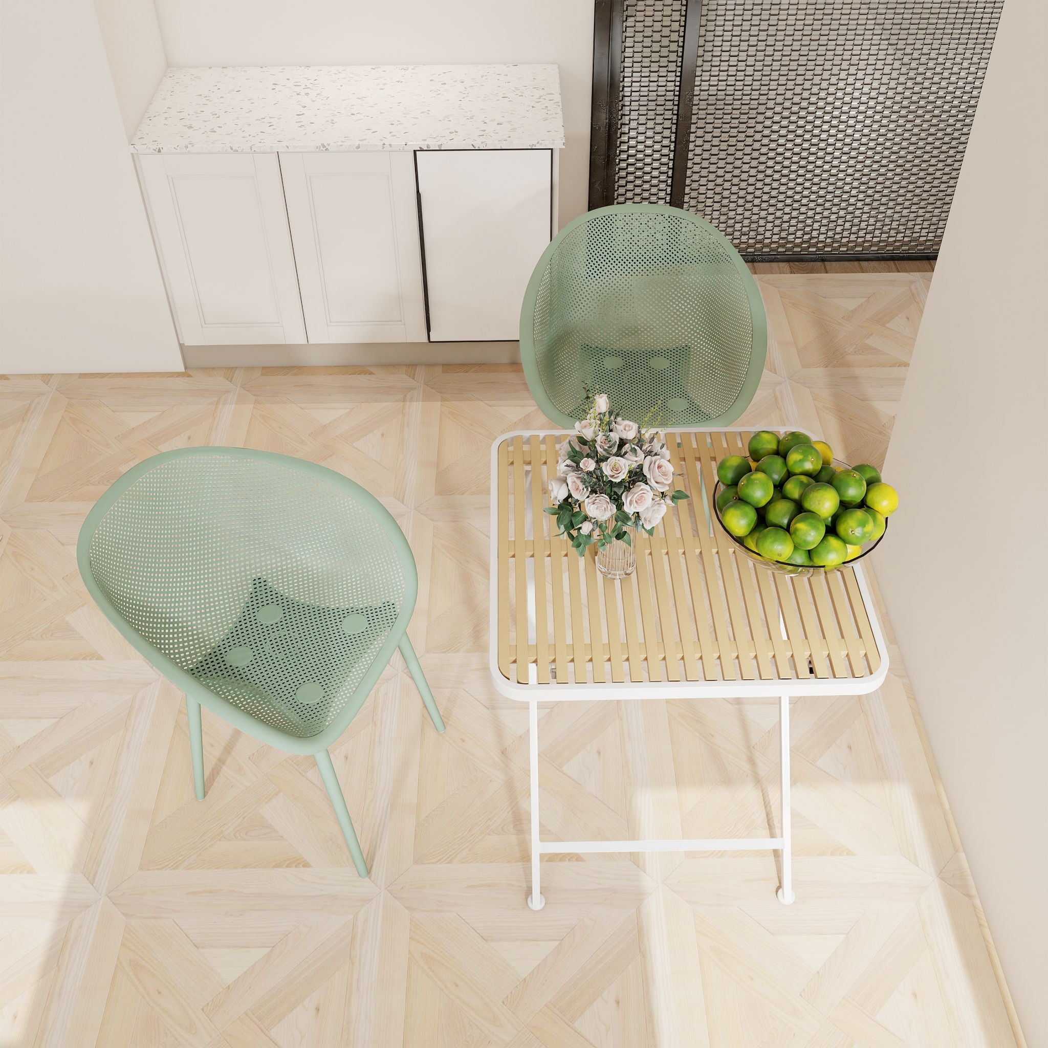 2 Pack Lounge Chair Set &amp; Folding Square Table
