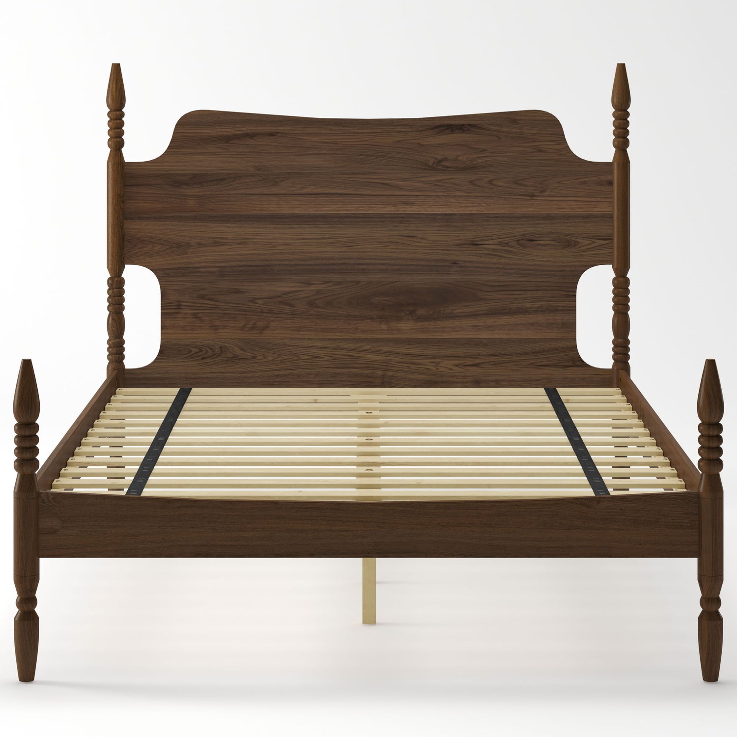 Retro 4 Poster Platform Bed Frame With Curved Tall Headboard