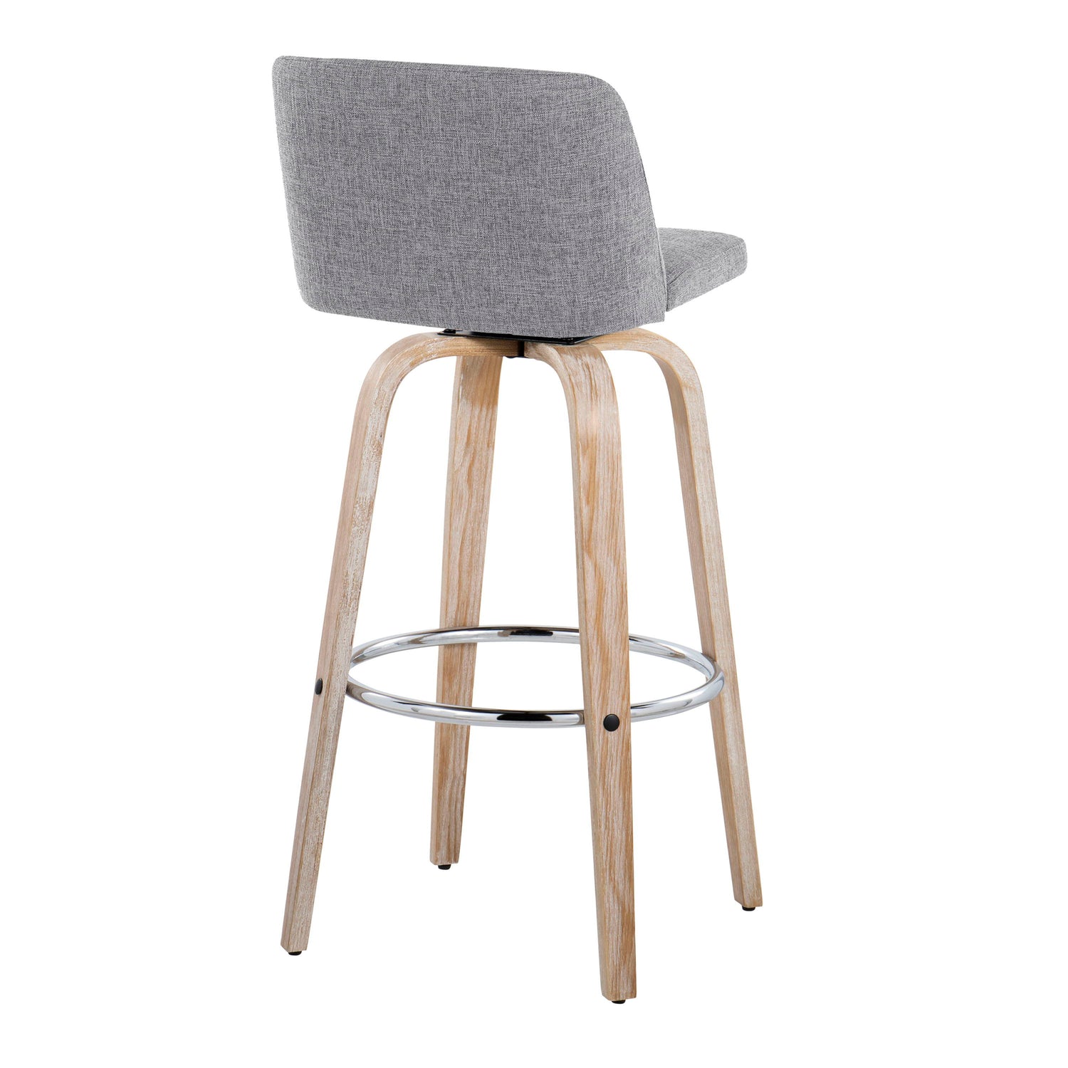 Toriano - Contemporary Fixed Height Barstool With Swivel &amp; Round Footrest (Set of 2)