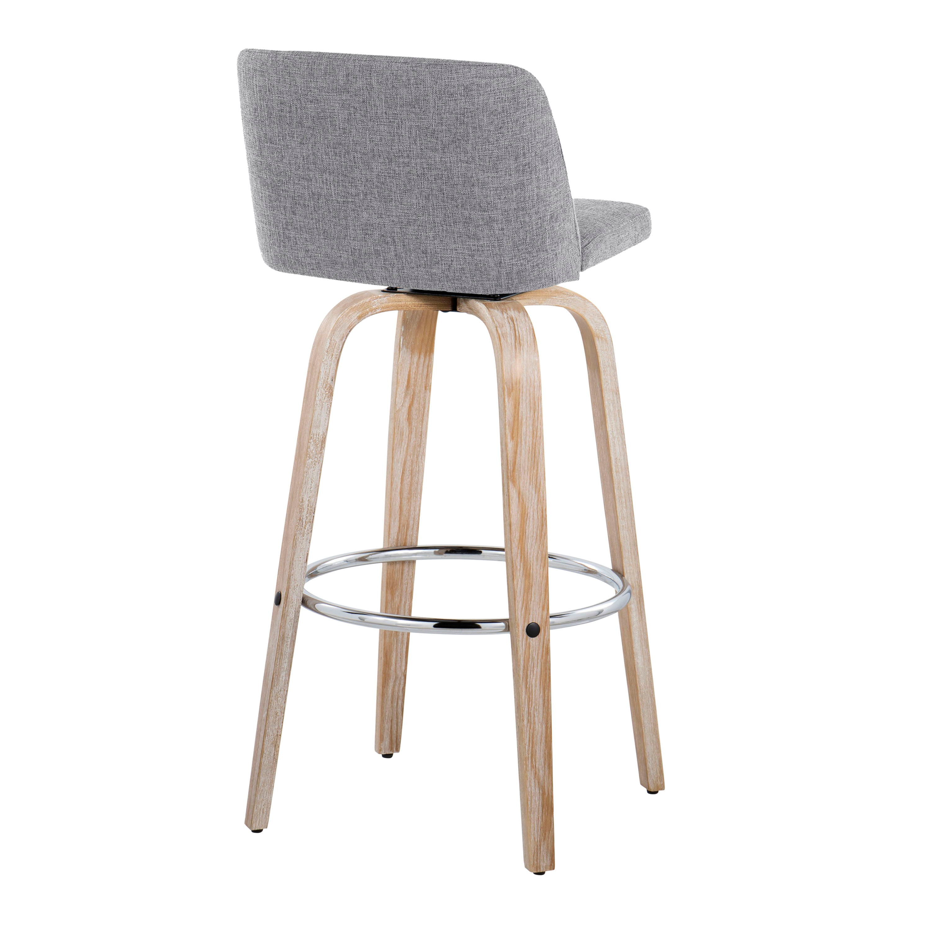 Toriano - Contemporary Fixed Height Barstool With Swivel &amp; Round Footrest (Set of 2)