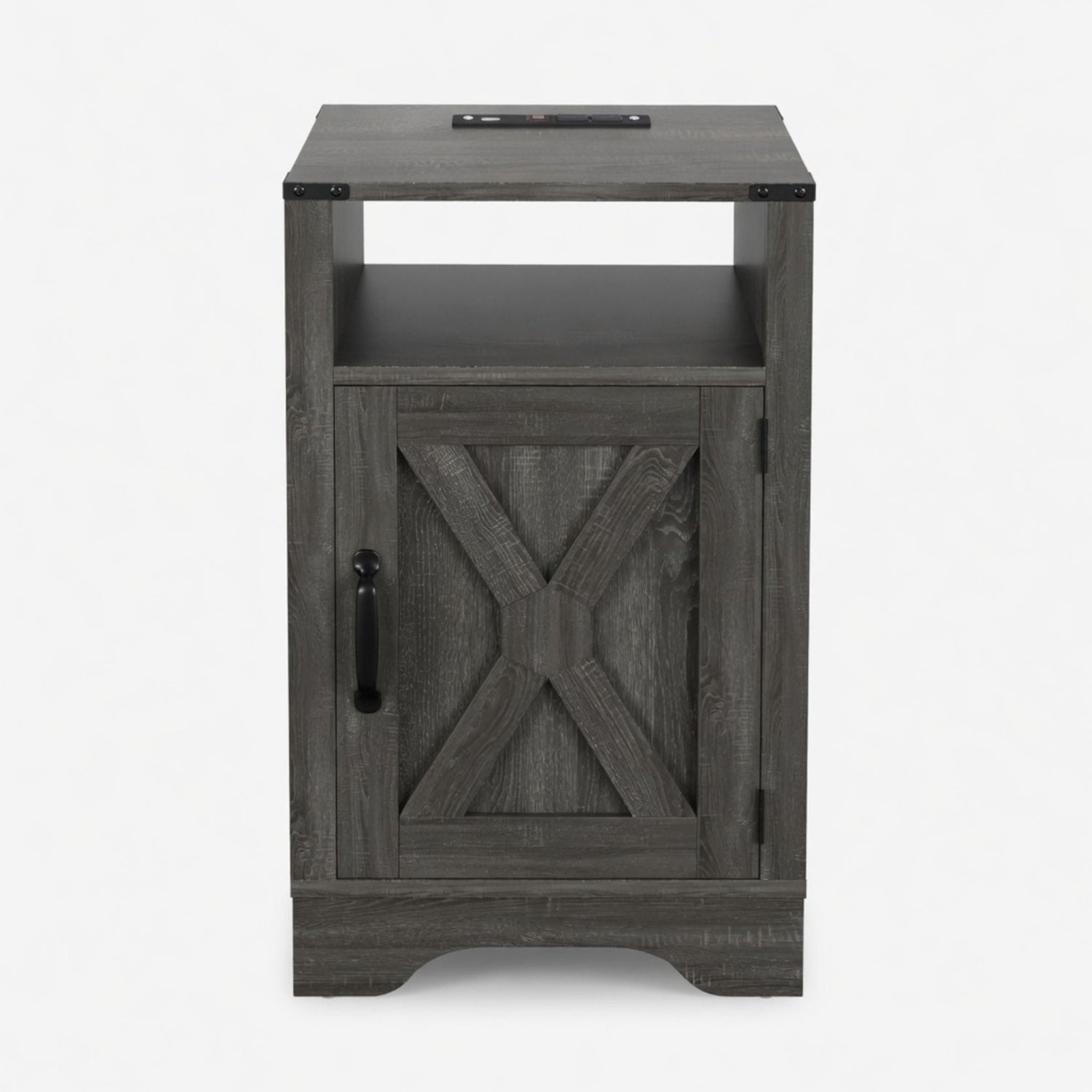 Farmhouse Nightstand, Charging Station &amp; Storage