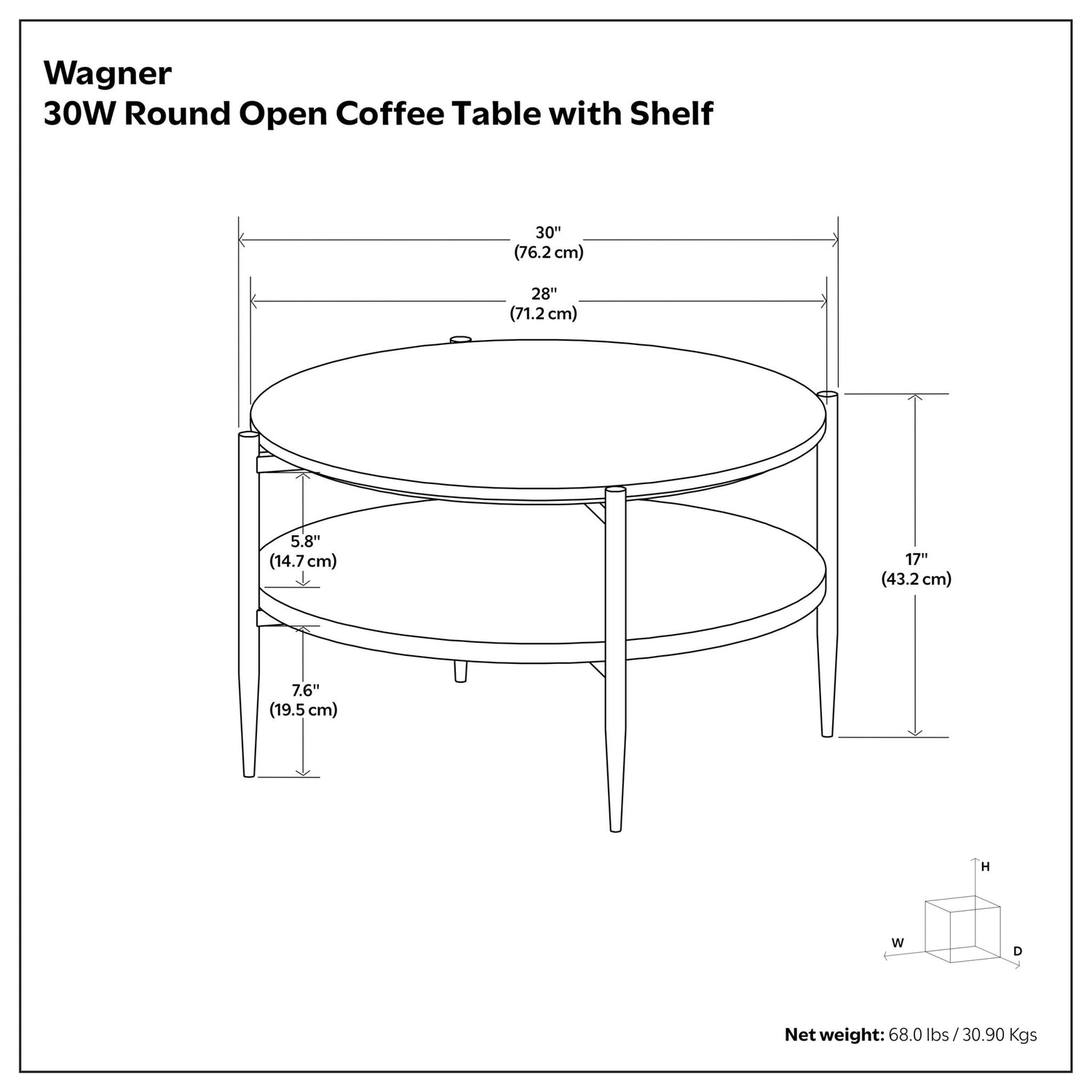 Wagner - Round Marble &amp; Wood Table