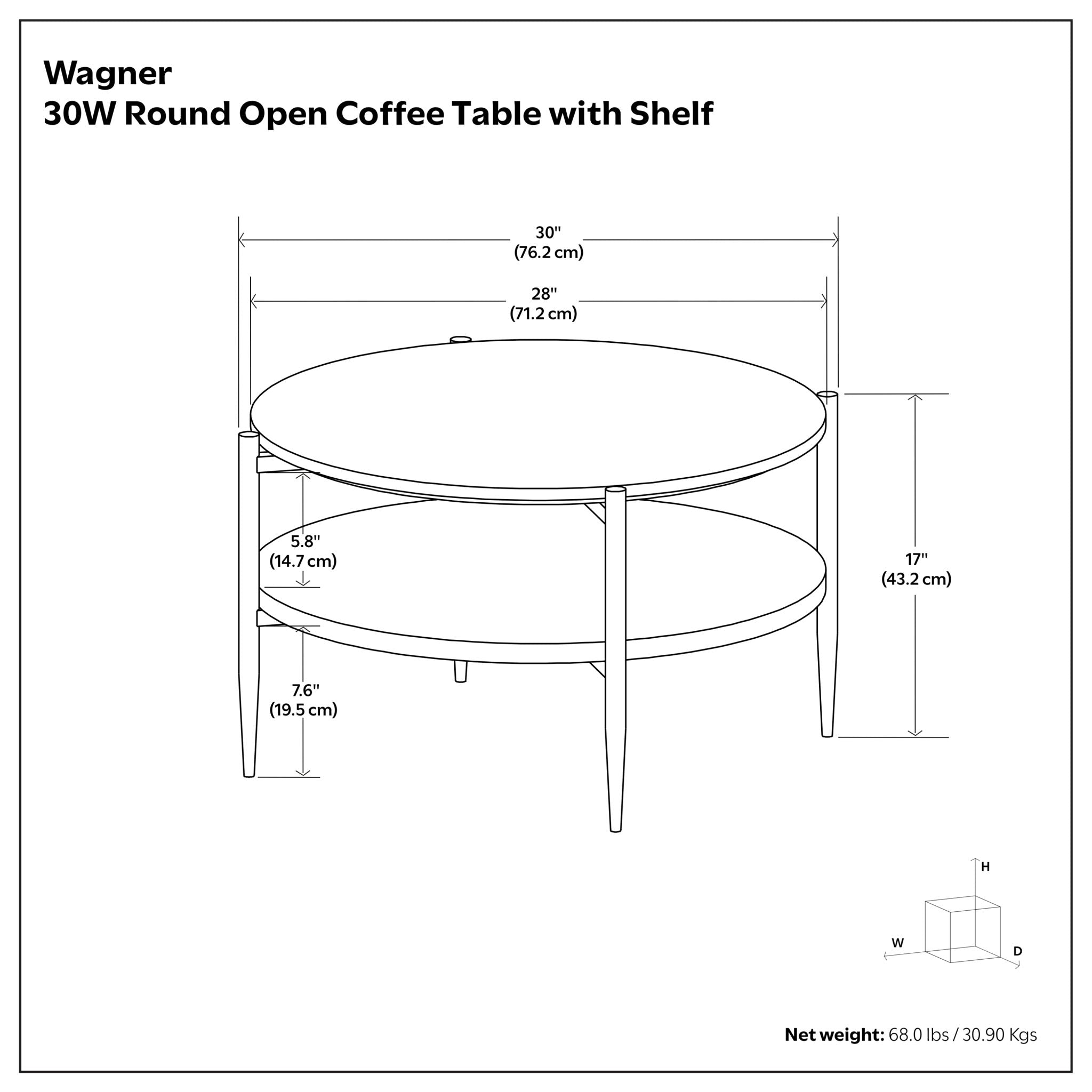 Wagner - Round Marble &amp; Wood Table