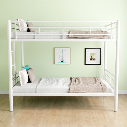 Bunk Bed For Kids, Convertible Frame With Ladders &amp; Guardrail