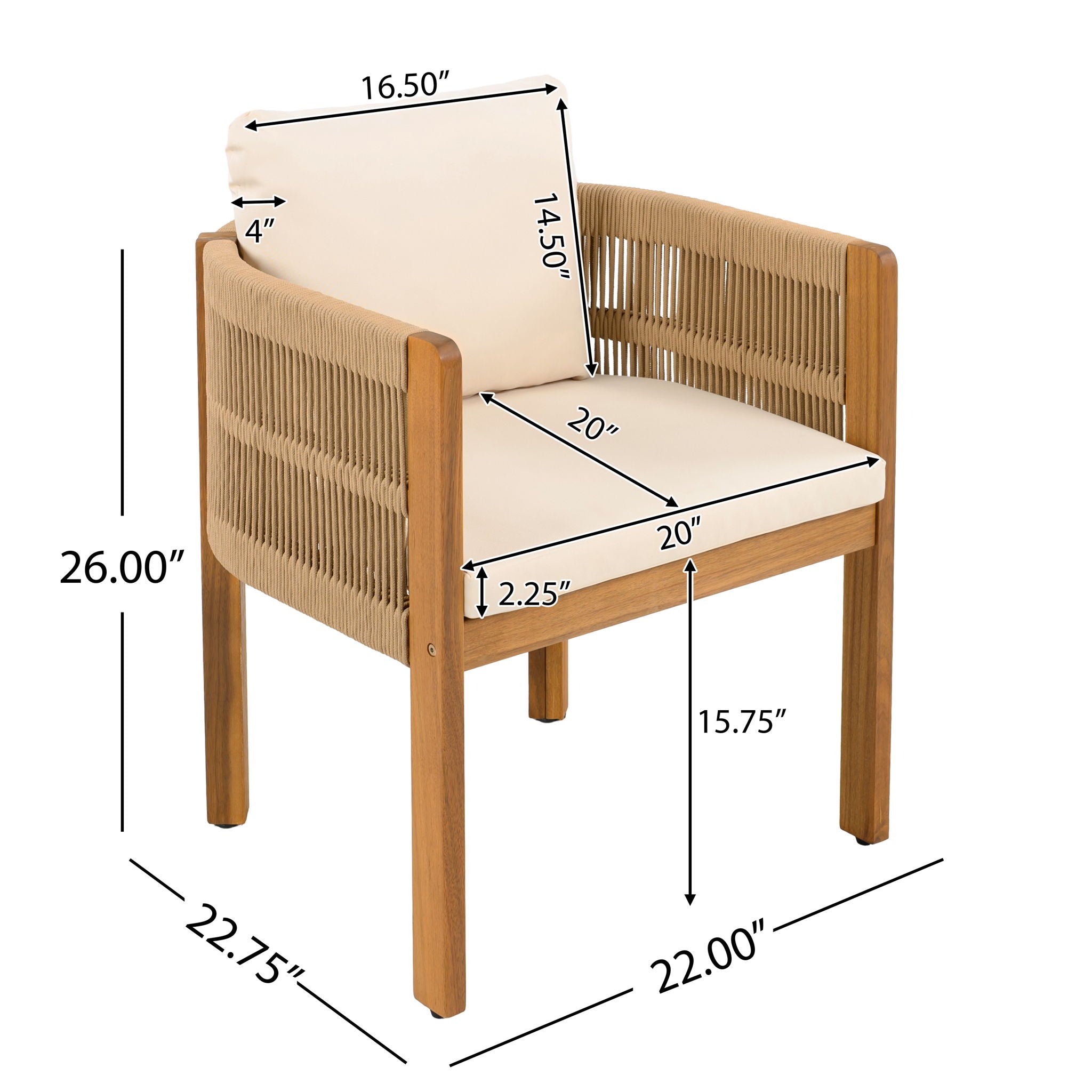 Outdoor Dining Set &amp; Table And Rope Chairs