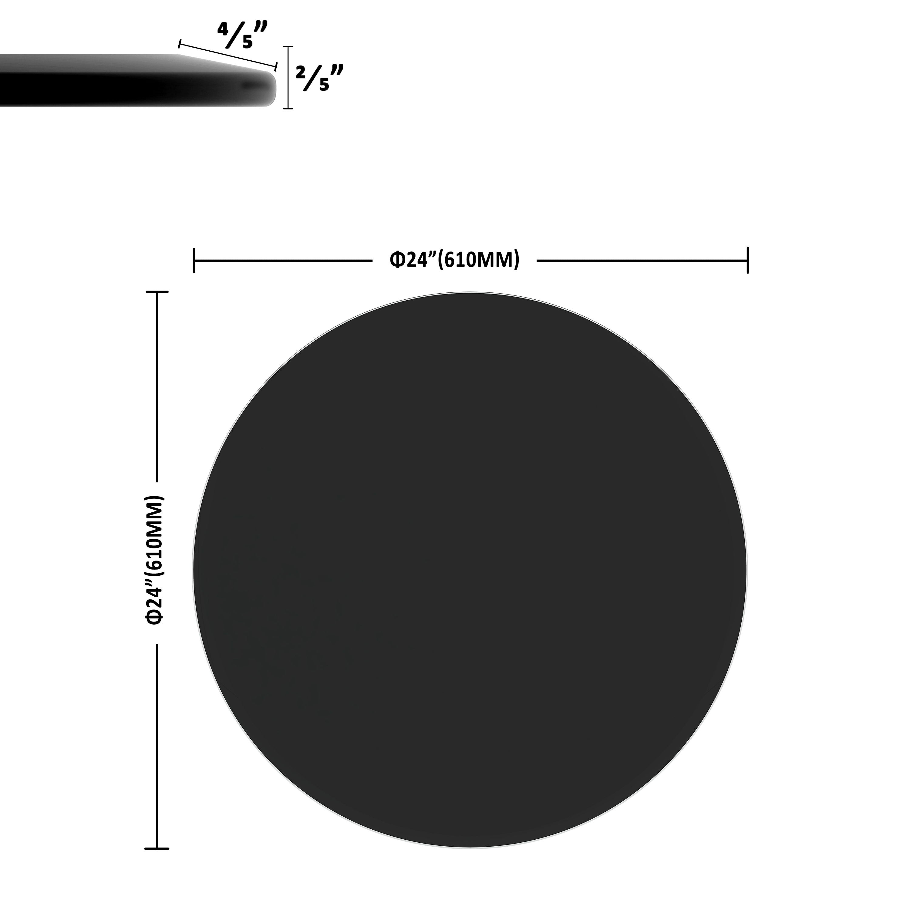 24&quot; Round Tempered Glass Table Top Clear Glass Beveled Polished Edge