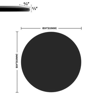 24&quot; Round Tempered Glass Table Top Clear Glass Beveled Polished Edge