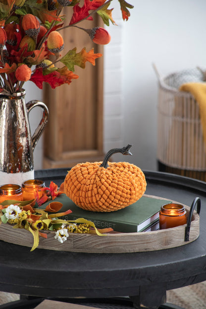 Chenille Weighted Pumpkin Ornament Decor For Holiday Harvest Festival Fall Festival &amp; Thanksgiving