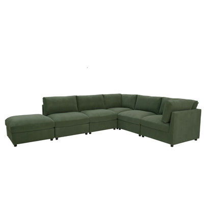 Reversible Modular Sectional &amp; Custom Configuration And Premium Upholstery - Dark Green