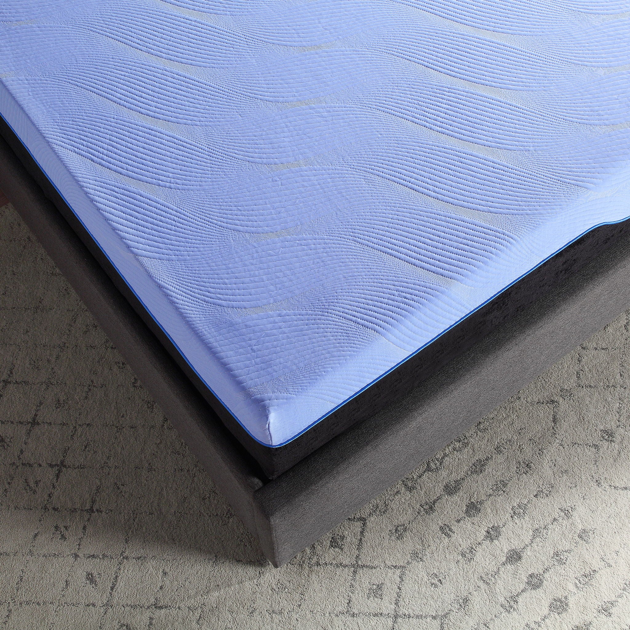 Refresh - 12&quot; King Size Flex Head Latex Foam Hybrid Mattress And Adjustable Base Bundle - Blue