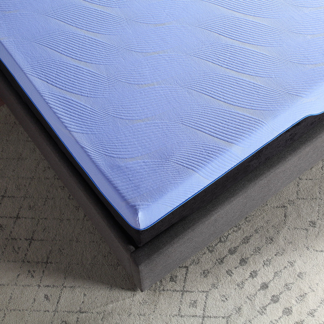 Refresh - 12&quot; Queen Size Flex Head Memory Foam Hybrid Mattress And Adjustable Base Bundle - Blue