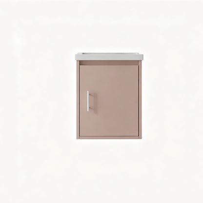 Floating Bathroom Vanity Combo, Wall Mounted Cabinet With Sink &amp; Soft Close Doors For Small Bathrooms