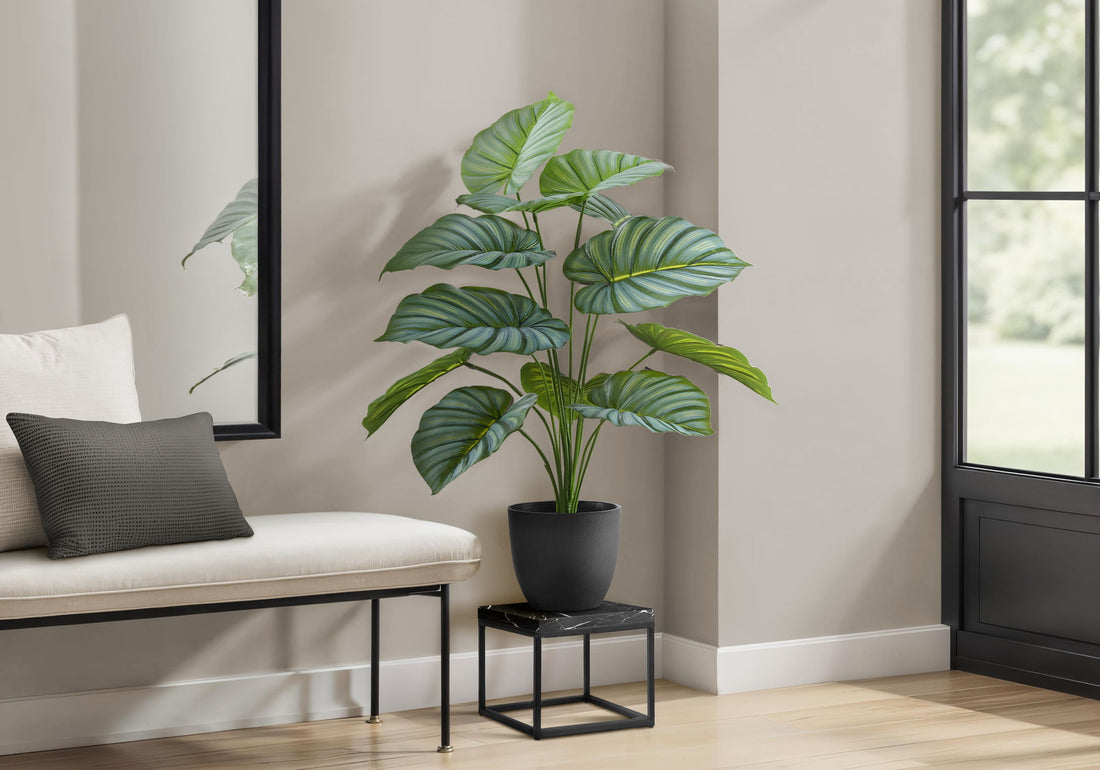 24&quot; Tall, Artificial Plant, Calathea, Indoor, Faux, Fake, Table, Greenery, Potted, Real Touch, Decorative - Green / Black