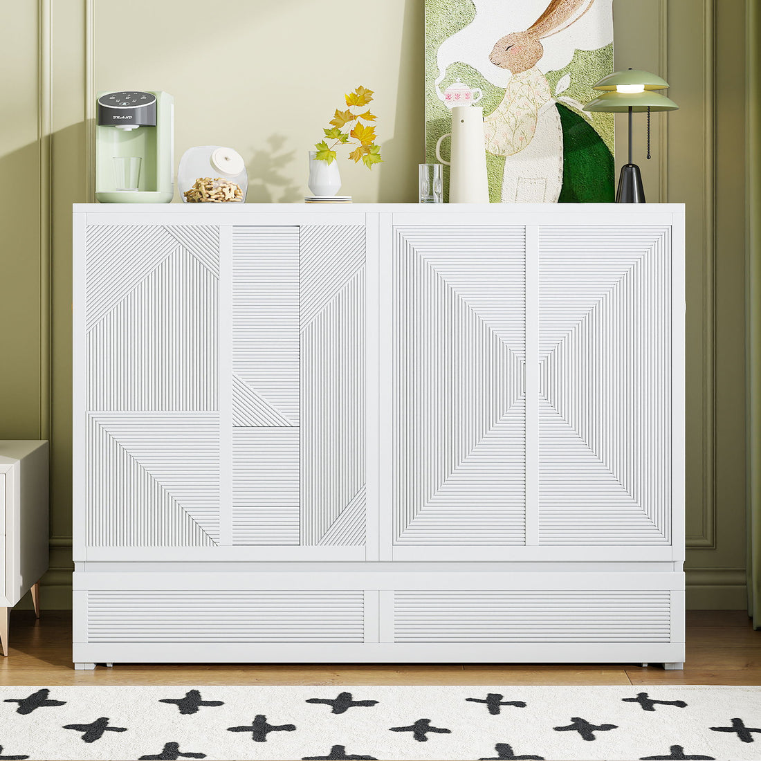 Murphy Bed With Large Drawer, USB Ports And Outlets