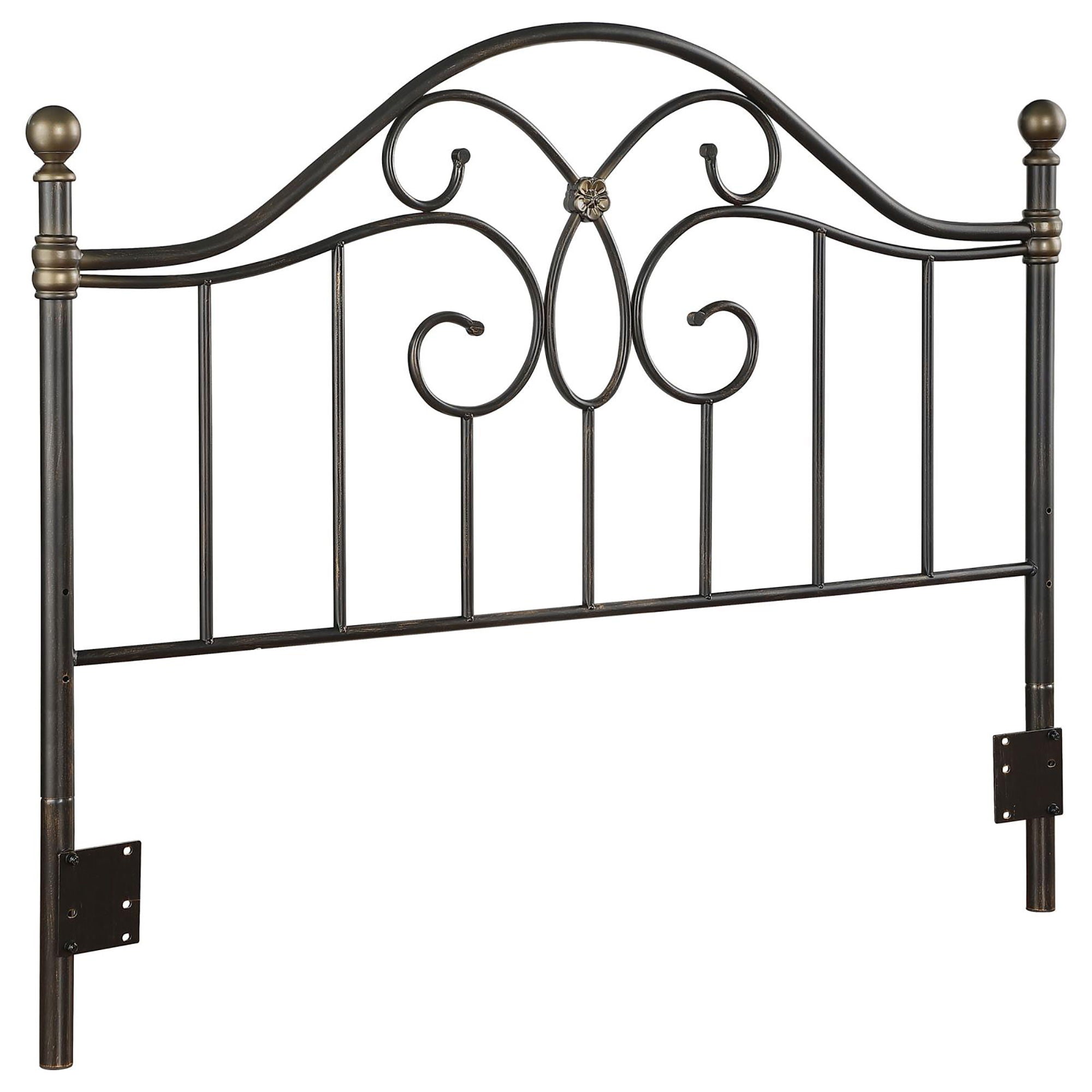 Full And Queen Headboard With Butterfly Detailing - Black