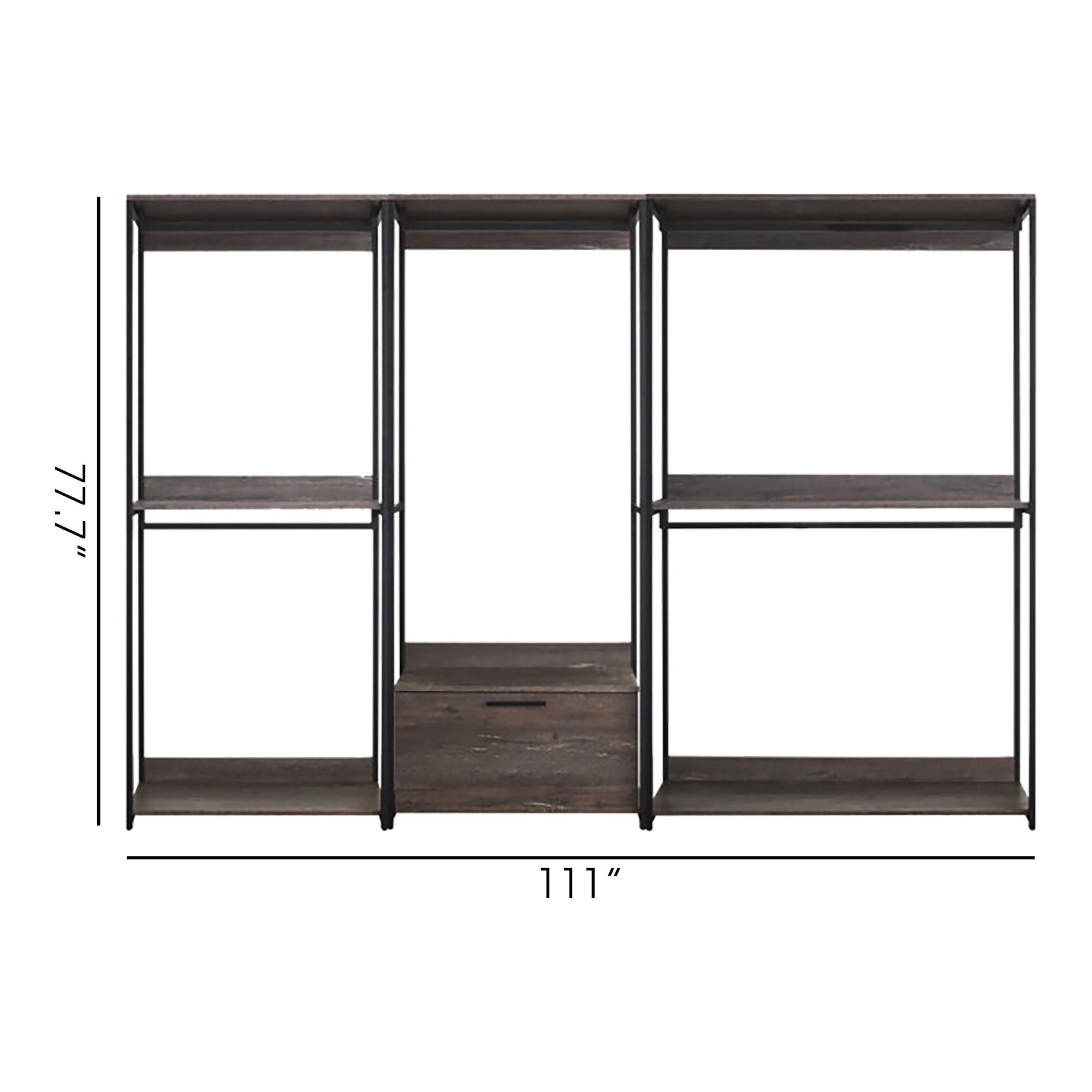 Monica - Wood Walk In Closet System &amp; Modular Design Melamine - Rustic