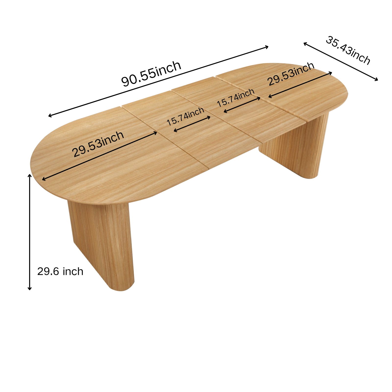Extensible Dining Table, Suitable For 4 - 6 People - Oak
