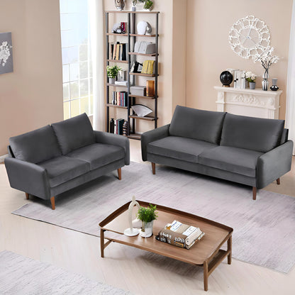 Kent - 2 Piece Sofa &amp; Loveseat Set For Living Room - Gray