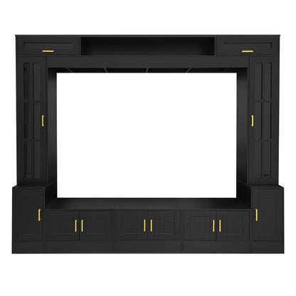 Wall Unit Entertainment Center With Bookshelves For TVs Up To 80"