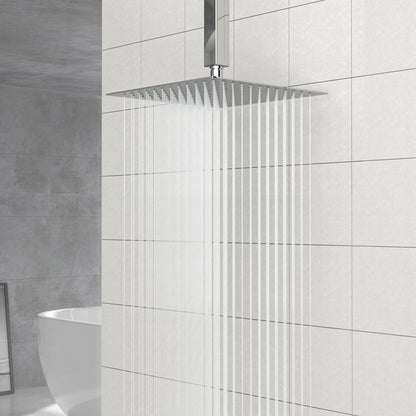 Modern 10&quot; Square Rainfall Shower Head &amp; Stainless Steel Wall Or Ceiling Mount Luxury Spa Shower Panel