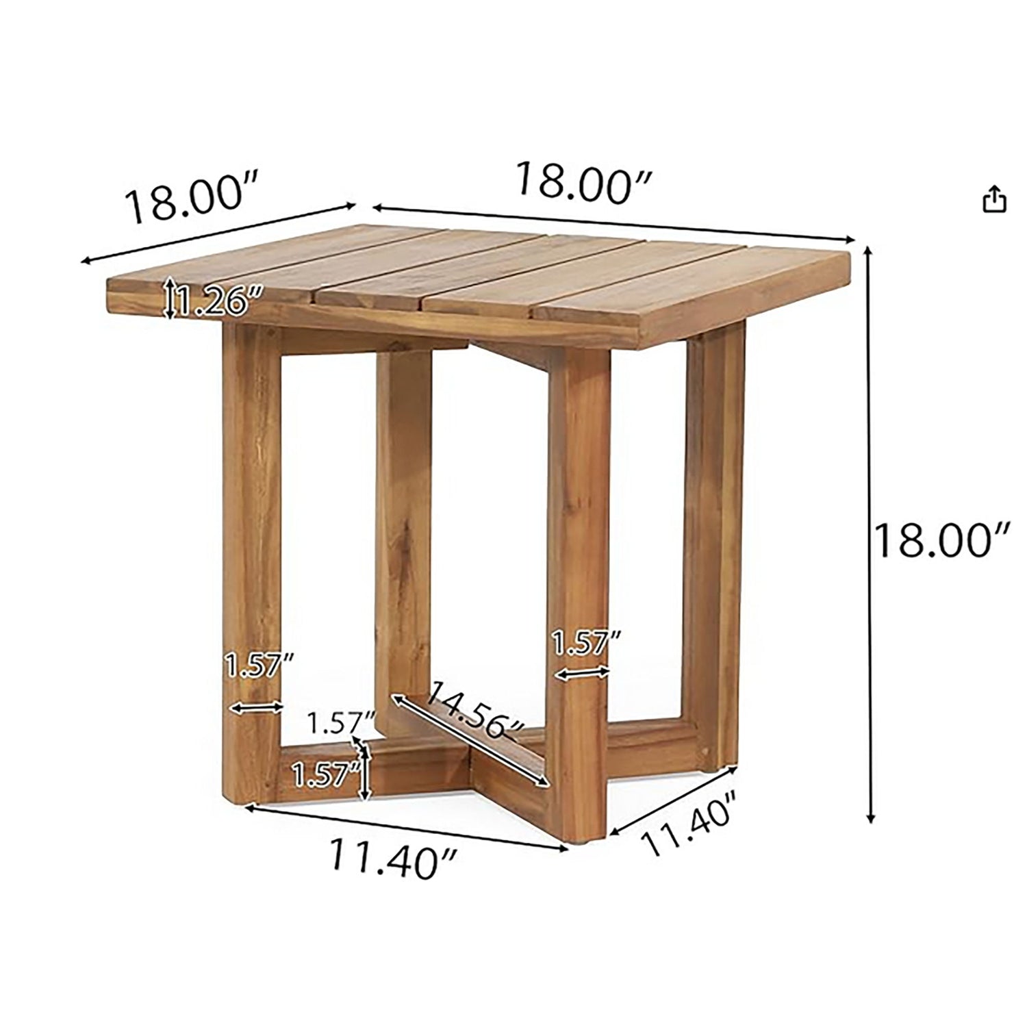 Ella - Square Side Table With Cross Stretcher Base