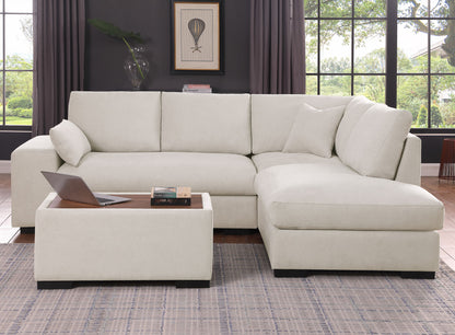 Joshua - 100&quot; Sectional Sofa with Right Facing Chaise and Console Ottoman