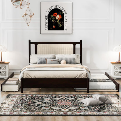 Platform Bed With 2 Big Drawers &amp; Trundle