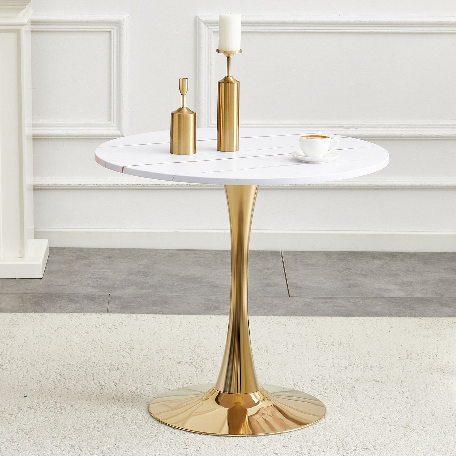 Round Dining Table &amp; Thickened Top For Kitchen