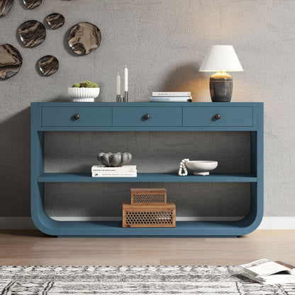 Console Table With 3 Soft Close Drawers &amp; 2 Open Shelves