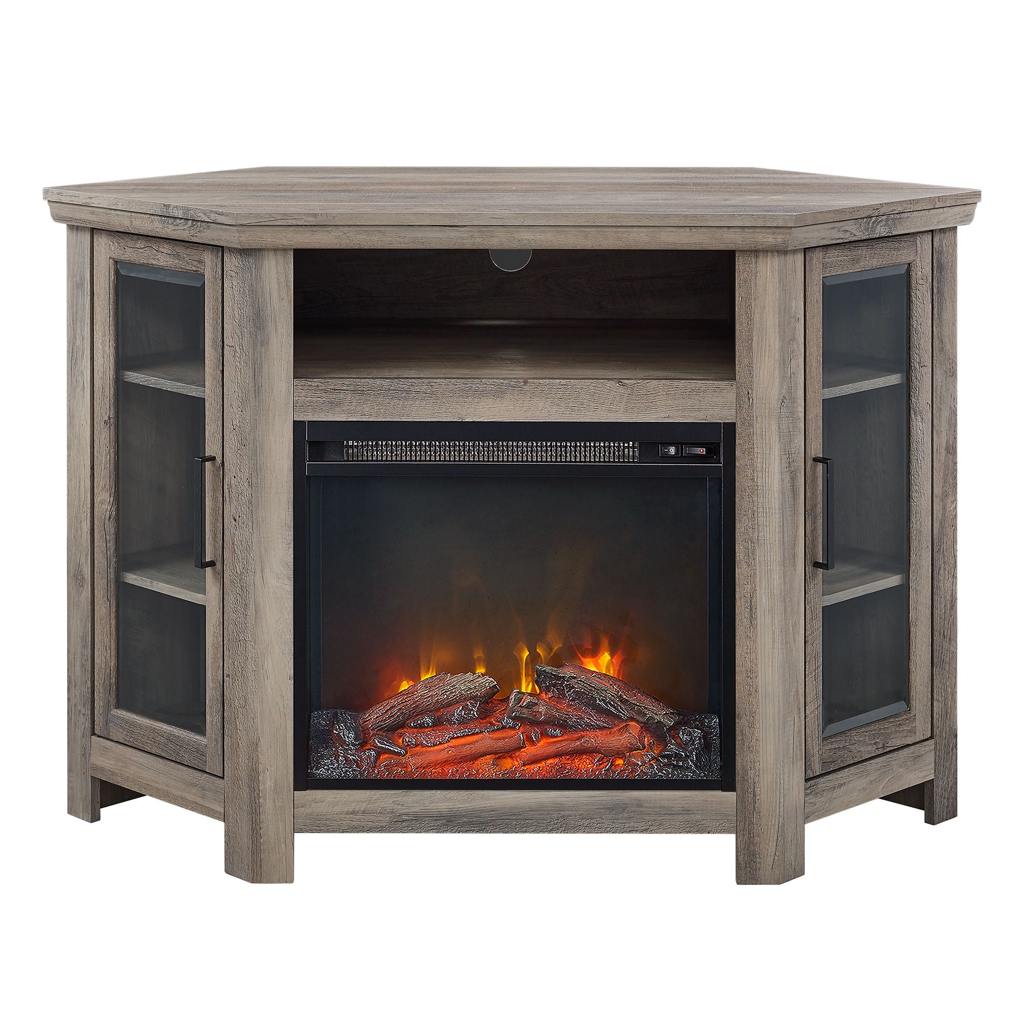 Classic Glass Door Fireplace TV Stand For Tvs Up To 55&quot;