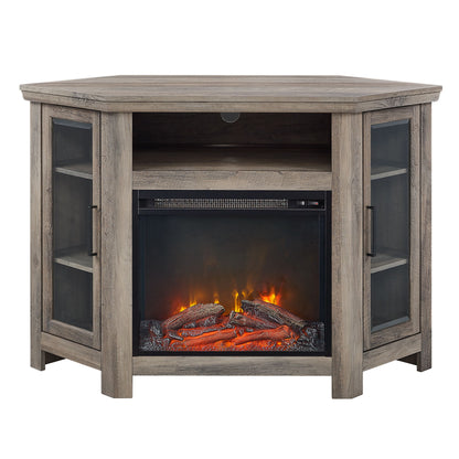 Classic Glass Door Fireplace TV Stand For Tvs Up To 55&quot;