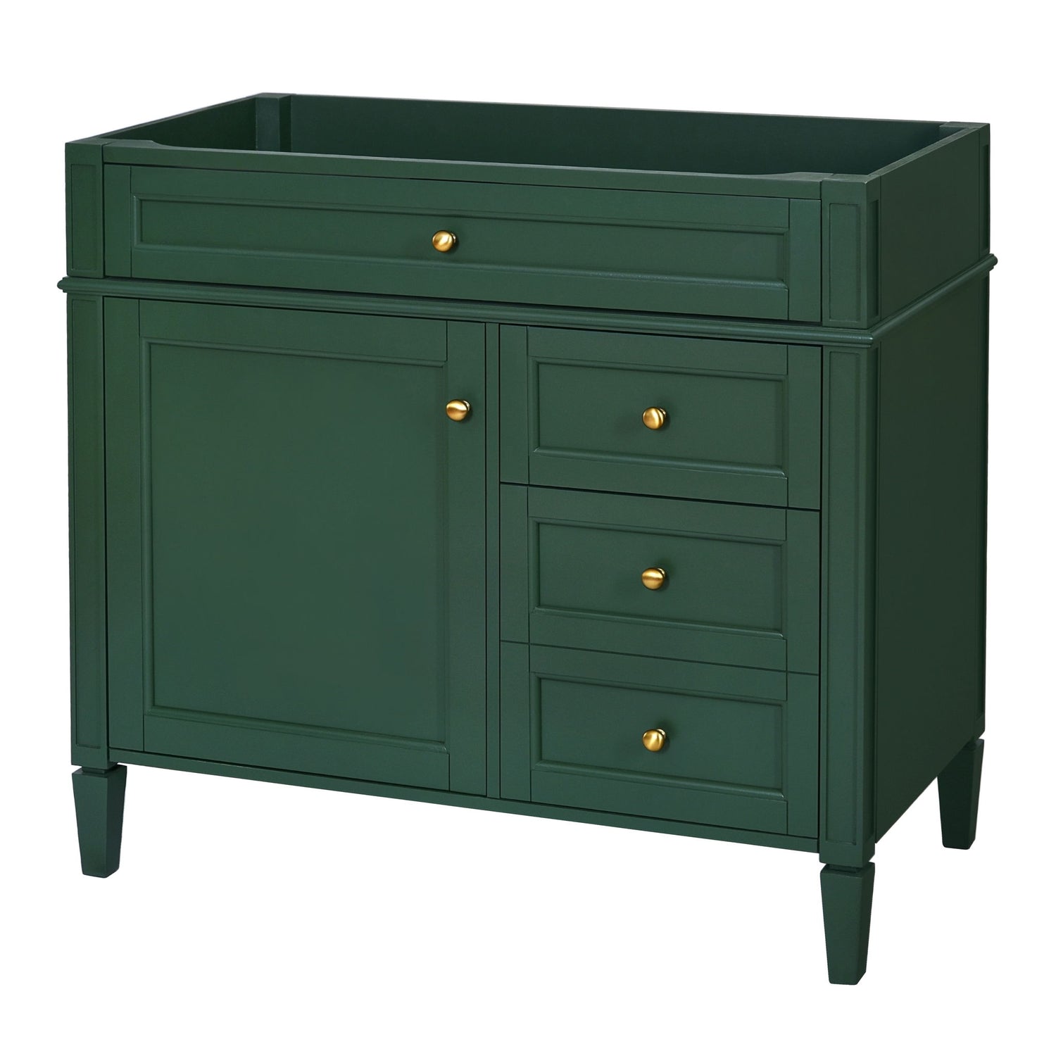 Bathroom Vanity Without Top Sink, Modern Bathroom Storage Cabinet With 2 Drawers And A Tip-Out Drawer