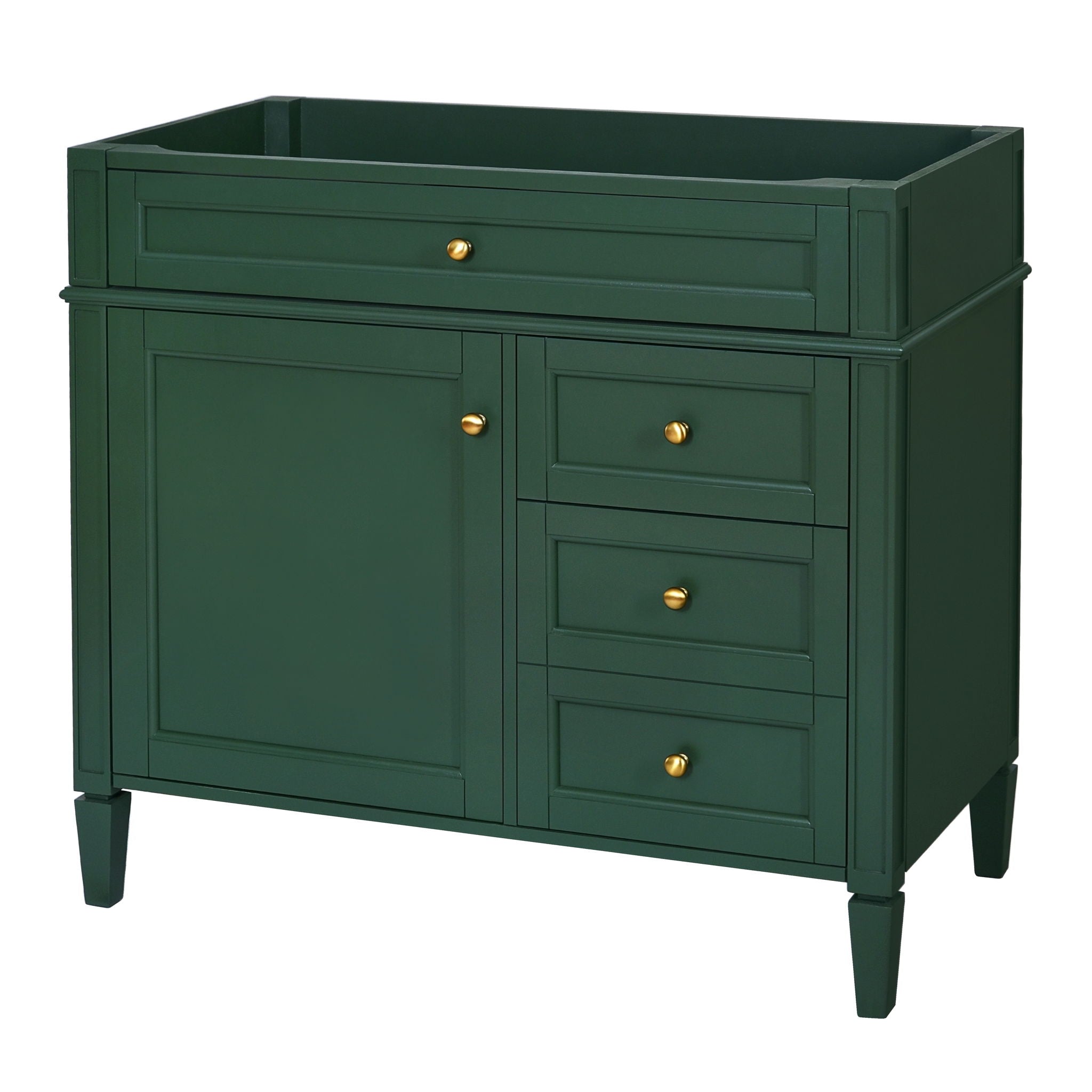 Bathroom Vanity Without Top Sink, Modern Bathroom Storage Cabinet With 2 Drawers And A Tip-Out Drawer