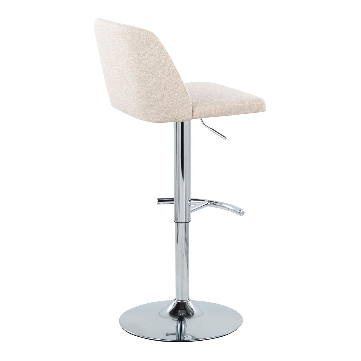 Toriano - Contemporary Adjustable Barstool With Swivel &amp; Rounded T Footrest (Set of 2)