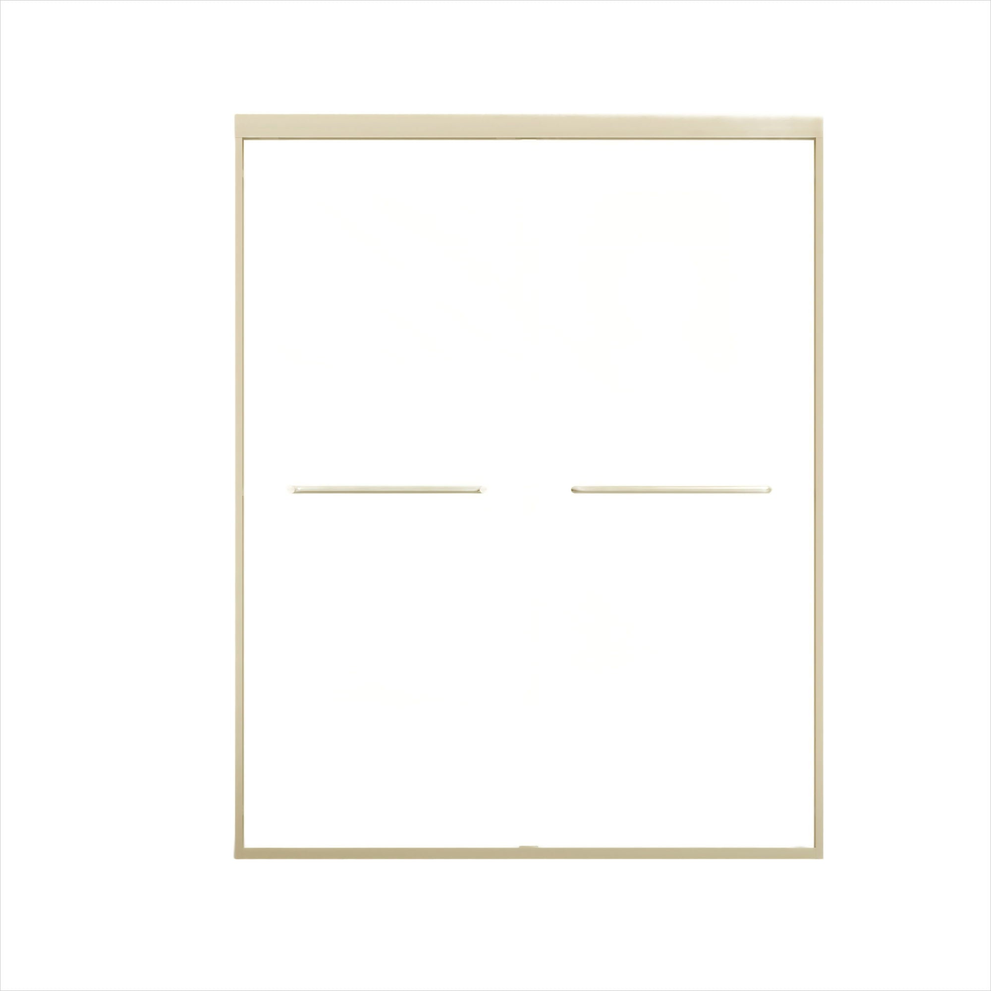Double Sliding Shower Door, Semi-Frameless Bypass Bathroom Sliding Door With 1/4&quot; (6 Mm) Tempered Glass For Walk-In Shower