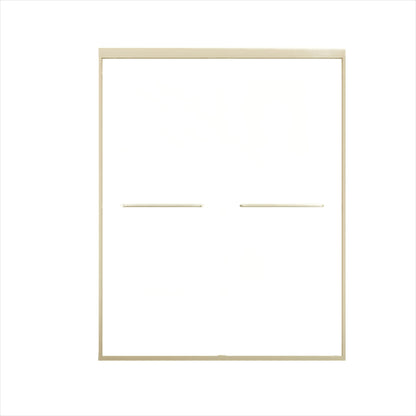 Double Sliding Shower Door, Semi-Frameless Bypass Bathroom Sliding Door With 1/4&quot; (6 Mm) Tempered Glass For Walk-In Shower